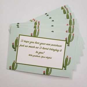 25 4x6 Card stock cactus Thank you cards